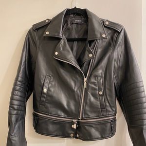 Zara Black Leather Jacket XS